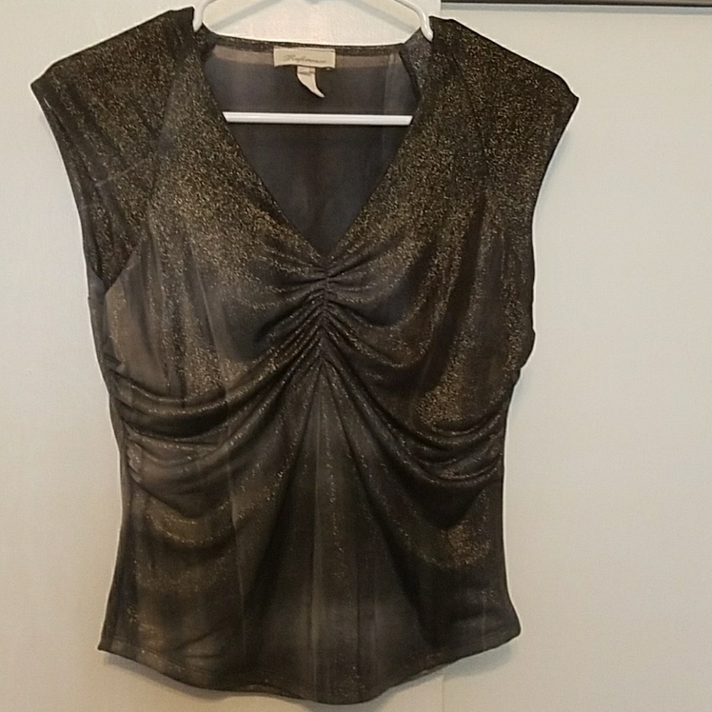 Rauched top navy,  tan, gold